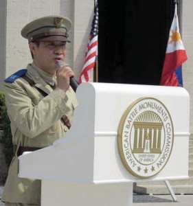 Jojo Dy, PSHS McKinley Chapter President in a Commonwealth Class A uniform, addressed the assembled
